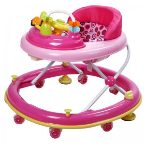 Baby walker 6/7-18 month baby anti-rollover with music and toys, crystal wheels, silent walker
