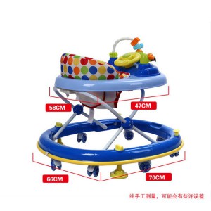 Baby walker 6/7-18 month baby anti-rollover with music and toys, crystal wheels, silent walker