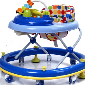 Baby walker 6/7-18 month baby anti-rollover with music and toys, crystal wheels, silent walker