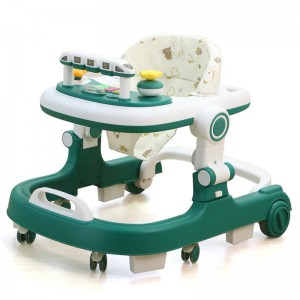 婴儿折叠塑料音乐推动婴儿学步车4合1 带轮子和座椅方盘学步车