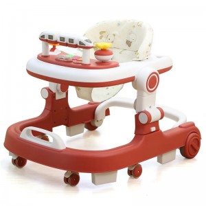 婴儿折叠塑料音乐推动婴儿学步车4合1 带轮子和座椅方盘学步车