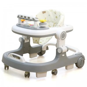 婴儿折叠塑料音乐推动婴儿学步车4合1 带轮子和座椅方盘学步车