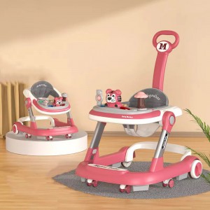 4 in 1 multi-function baby walker, foldable with music wheels, children&#039;s walking, made of cotton plastic