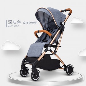 High landscape stroller, can sit and lie down, lightweight pull-rod folding four-wheel shock absorption stroller