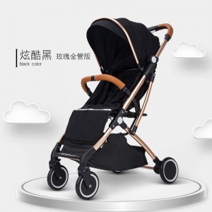 High landscape stroller, can sit and lie down, lightweight pull-rod folding four-wheel shock absorption stroller