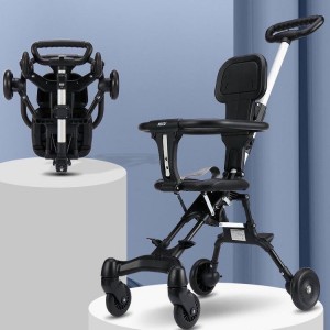 Baby sliding artifact stroller, lightweight and foldable, children&#039;s walker, four-wheel baby travel stroller, two-way high landscape