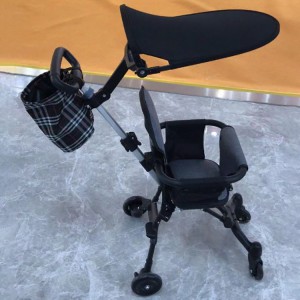 Baby sliding artifact stroller, lightweight and foldable, children&#039;s walker, four-wheel baby travel stroller, two-way high landscape