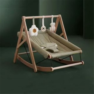 Baby wooden dual-use rocking chair, baby rocking chair, reclining chair to soothe newborns, reclining chair, children&#039;s rocking chair