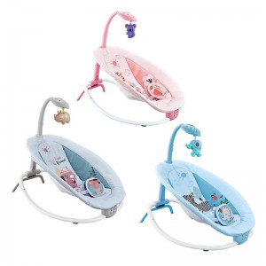 婴儿多种功能折叠摇椅宝宝音乐震动座椅新生摇篮投影可调节 安抚躺椅