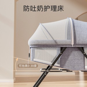 婴儿床便携式可移动可折叠调节bb床防溢奶摇篮宝宝儿童铁质婴儿床