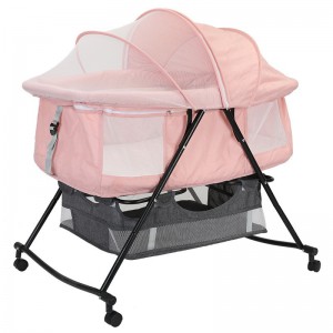 Baby crib, baby, newborn bed, foldable, movable, adjustable, large bed, half-lying, anti-spitting