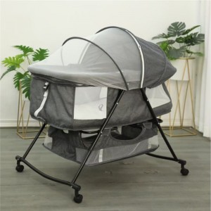 Baby crib, baby, newborn bed, foldable, movable, adjustable, large bed, half-lying, anti-spitting