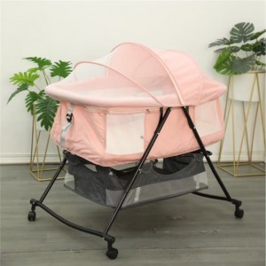 Baby crib, baby, newborn bed, foldable, movable, adjustable, large bed, half-lying, anti-spitting