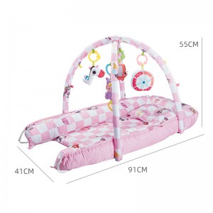 便携式婴儿床可拆洗四合一新生儿防压床中床健身架早教摇铃宝宝床