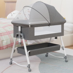 Baby bed, movable, portable cradle bed, foldable, liftable, multi-functional, bb bed, newborn splicing king bed