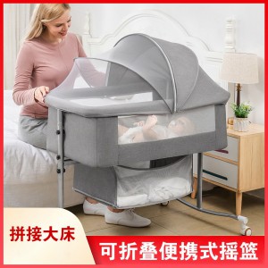 crib foldable portable cradle bedside bed mobile baby bed sleeping basket bb bed newborn splicing queen bed