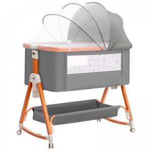 婴儿床宝宝床多种功能可移动拼接大床折叠便携式新生儿床摇篮床