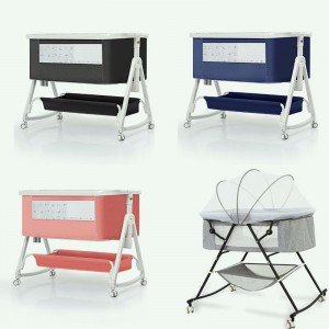 婴儿床宝宝床多种功能可移动拼接大床折叠便携式新生儿床摇篮床