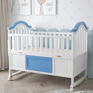 New solid wood crib, newborn baby bed, splicing bed, bedroom, extra wide bed with storage, can be used as a gift