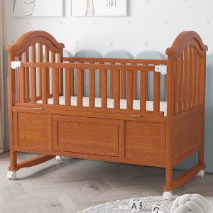New solid wood crib, newborn baby bed, splicing bed, bedroom, extra wide bed with storage, can be used as a gift