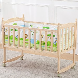 实木婴儿床宝宝床小孩摇篮床婴幼儿床bb床变书桌卧室边床礼品赠送