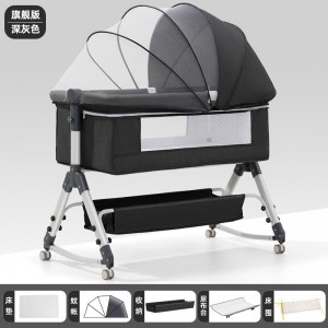 Portable removable crib, foldable, height-adjustable, splicing bed, baby cradle bed, bb bed, spill-proof