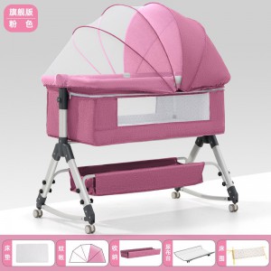 Portable removable crib, foldable, height-adjustable, splicing bed, baby cradle bed, bb bed, spill-proof
