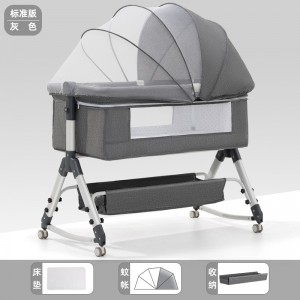 铝合金婴儿床可移动便携式摇篮床可折叠多种功能bb床新生儿拼接大床