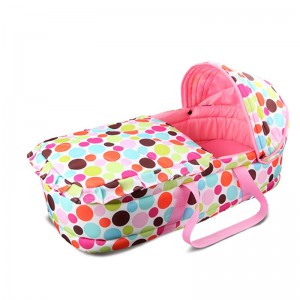 portable baby carrier, car mounted, reclining hand basket, baby crib, crib, bassinet