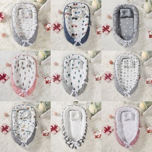 折叠可拆洗便携式防压婴儿床中床仿生全脱卸婴儿枕旅行婴儿床