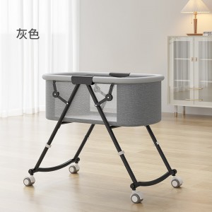 便携式可移动婴儿床可折叠高低调节拼接大床宝宝摇篮床bb床防溢奶