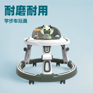 Baby walker, anti-O-leg, anti-rollover, foldable, adjustable height and music