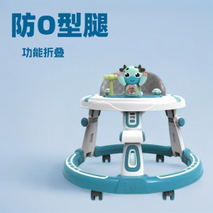 Baby walker, anti-O-leg, anti-rollover, foldable, adjustable height and music