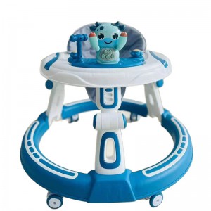 Baby walker, anti-O-leg, anti-rollover, foldable, adjustable height and music
