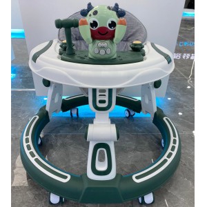 Baby walker, anti-O-leg, anti-rollover, foldable, adjustable height and music