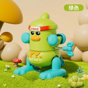 新品儿童上链发条翻斗小黄鸭翻跟斗翻身男女孩亲子互动发条小玩具