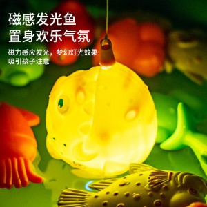 儿童磁性钓鱼玩具池套装捞鱼充气夏季室内戏水玩具亲子游戏钓鱼池