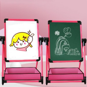Children&#039;s magnetic drawing board writing board plastic double-sided liftable stand easel household graffiti art small blackboard