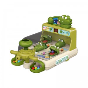 儿童鳄鱼弹珠机游戏机闯关射击计分打靶儿童益智早教亲子互动玩具