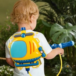 卡通消防车背包水枪男女孩玩水泳池沙滩抽拉式水枪儿童玩具喷水枪
