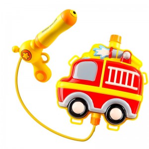 卡通消防车背包水枪男女孩玩水泳池沙滩抽拉式水枪儿童玩具喷水枪