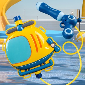 卡通消防车背包水枪男女孩玩水泳池沙滩抽拉式水枪儿童玩具喷水枪