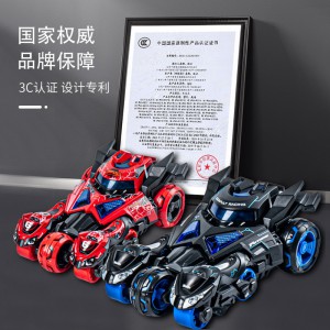 儿童玩具车男孩摩托合金小汽车声光回力赛车三合一弹射战车