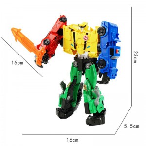 男孩玩具爆款手动变身汽车人恐龙模型机器人变形玩具反转车