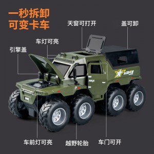 男孩礼物3-6岁小汽车仿真惯性装甲八轮越野车车门可开儿童玩具车