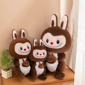 新款袋鼠拉布布毛绒玩具泡泡玛特玩偶创意卡通公仔布娃娃兑换