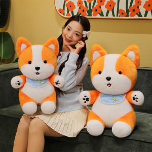 新款创意柴犬公仔围巾狗狗玩偶床上睡觉安抚抱枕夜市套圈公仔