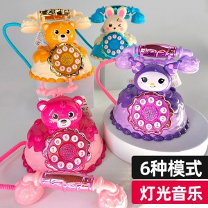 小库米电话机 卡通萌兔蛋糕音乐电话过家家女孩玩具 电话机玩具