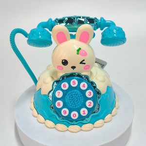 小库米电话机 卡通萌兔蛋糕音乐电话过家家女孩玩具 电话机玩具