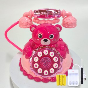 小库米电话机 卡通萌兔蛋糕音乐电话过家家女孩玩具 电话机玩具